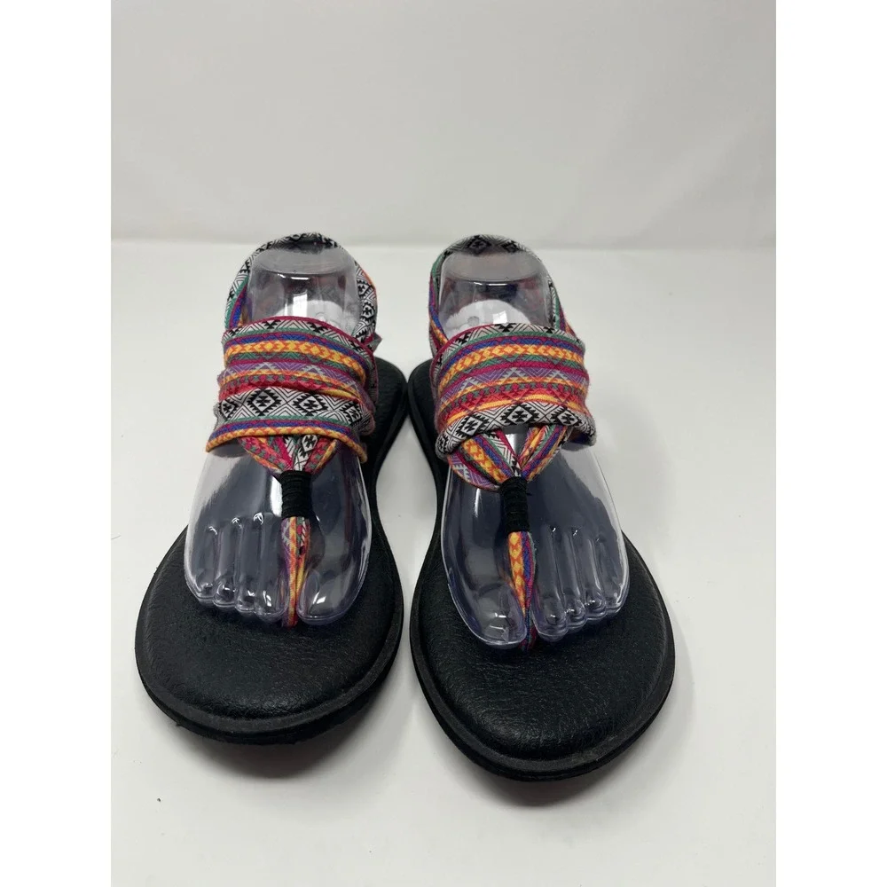 Sanuk Yoga Sling 2 Geometric Knit Sandal Women 9 Multicolor Boho   Hippie Tribal